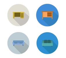 conjunto de iconos de muebles vector