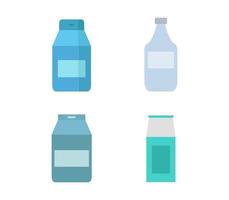 conjunto de iconos de botellas de leche vector