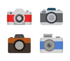 conjunto de iconos de cámara de diseño plano vector