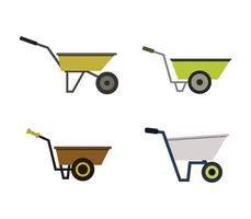 Wheelbarrow Icon Set vector