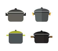 Set of Kitchen Pots Icons vector