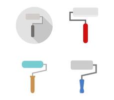 Set Of Paint Roller Icons  vector