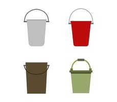 Set Of Bucket Icons vector