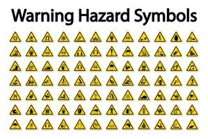 Large Set of Warning Hazard Symbols vector