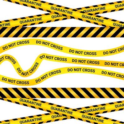 Quarantine Tape Isolated on White Background