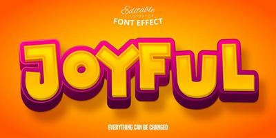 Joyful 3D Bold Text Effect  vector