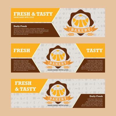 Bakery Banner Set in Yellow and Brown