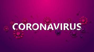 cartel de advertencia rosa con moléculas de coronavirus vector