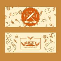 Set of bakery banners vector