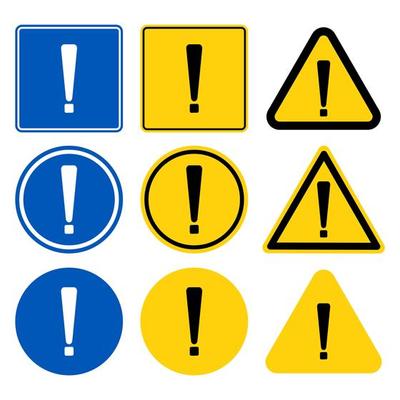 Exclamation mark sign set