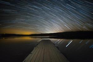 Startrails over the lake.