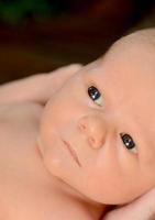 close up of angelic baby face photo