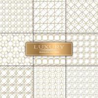 Luxury Gold on White Seamless Pattern Set  vector
