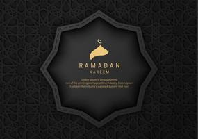 Banner de Ramadán Kareem de patrón adornado negro vector