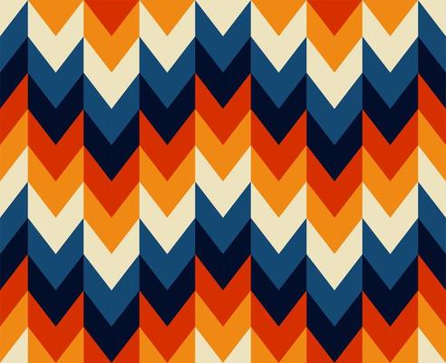 Seamless Chevron Style Retro 70s Pattern