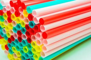Colorful drinking straws photo