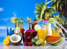 Fresh drink with fruits photo