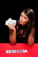 young woman playing in the gambling photo