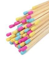 Multicolored Matches on White Background