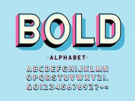 Modern 3D Bold Display Alphabet vector