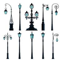 A set of vintage electric posts vector