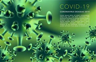 plantilla de póster de coronavirus verde vector