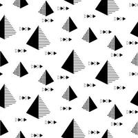 Seamless Geometric Pattern with Pyramids and Arrows vector