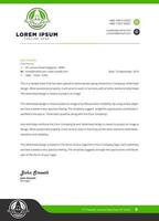 Letterhead Template with Green and Gray Borders vector