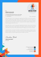 Letterhead Template with Blue and Orange Borders