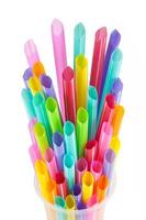 Colored plastic drinking straws