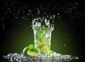 Ice mojito drink with splash photo