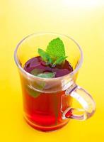 Tea drink in glass cup