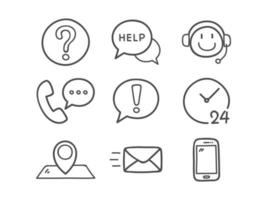 Contact Us Icons Set vector