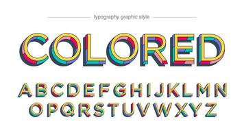 Retro Alphabet with Colorful Sections vector