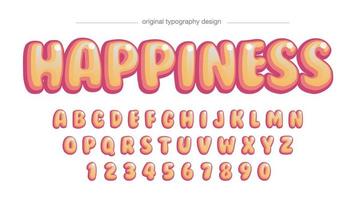 Yellow Pink Colorful Bubble Cartoon Font vector