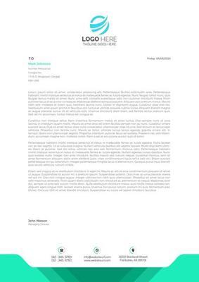 Letterhead Template with Angled Multiple Tone Green Border