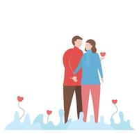 Couple Holding Hands with Heart Design vector