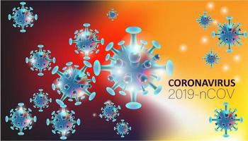 Covid-19 Background in Blue, Orange and Red vector