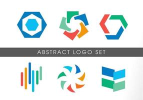 conjunto de logotipo colorido moderno de forma abstracta vector