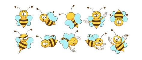 Bee Cartoon Set  vector