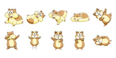 Cartoon Hamster Set  vector