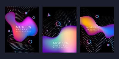 Gradient Liquid Shape Banner Set vector