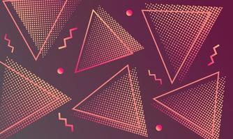 Memphis Style Triangle Halftone Background vector