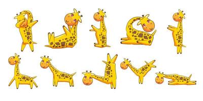 Giraffe Cartoon Set vector