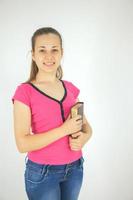 Young attractive lady with the Bible photo
