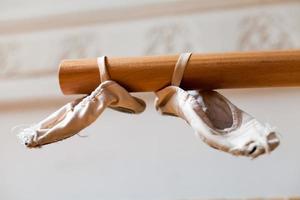 ballet shoes on beam