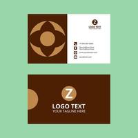 Brown Round Abstract Geometric Business Card vector