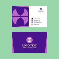 Purple Curve Abstract Geometric Shapes Business Card vector