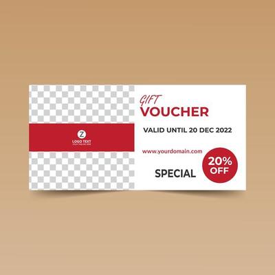 Red Simple  Gift Voucher Design Template