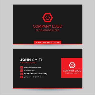 Black and Red Border Business Card